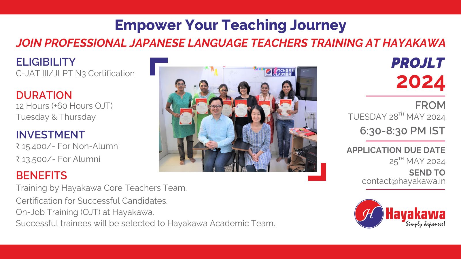 Professional Japanese Language Teachers Training PROJLT-2024
